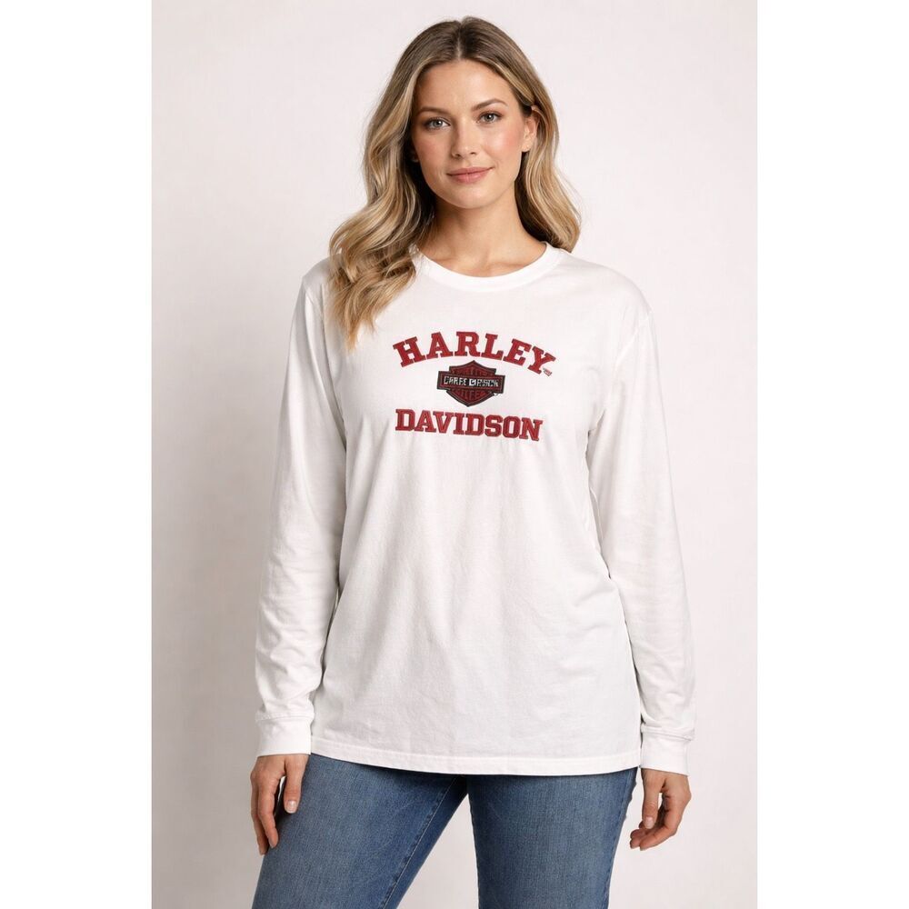 Harley Davidson Womens 2XL White Long Sleeve Tee Amarillo TX NWT